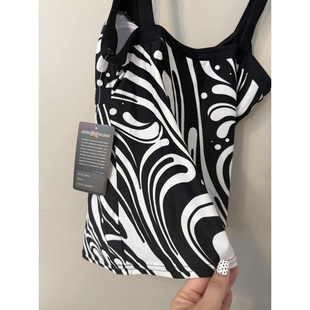 NWT ZeroXposur Women's Tankini Swim Top LIQUORICE Size 12 Swim Summer Pool Beach - Picture 10 of 16